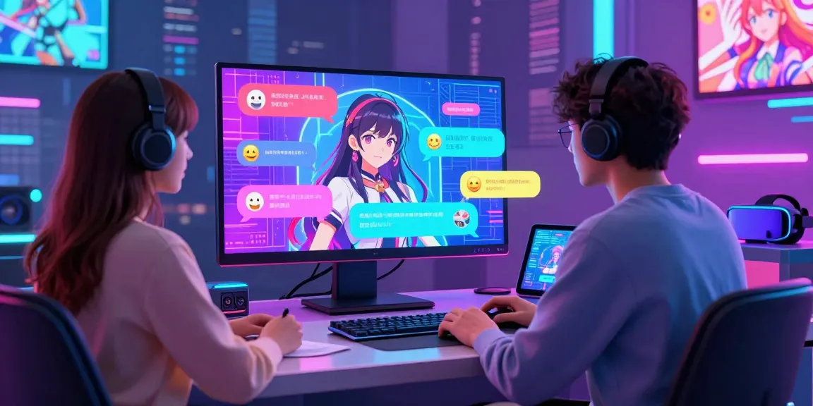 Engaging interaction of a user with a holographic AI character in a futuristic setting showcasing hentai ai chat features.