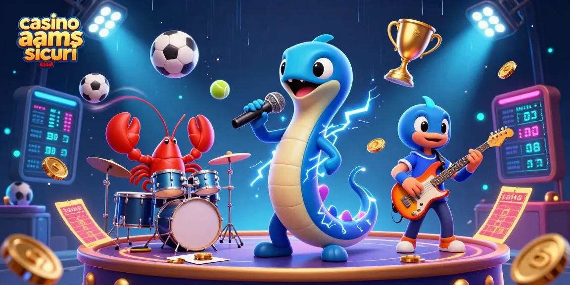 Gioca nei casino non AAMS sicuri con un'atmosfera vibrante e personaggi dinamici in un'illustrazione sottomarina.