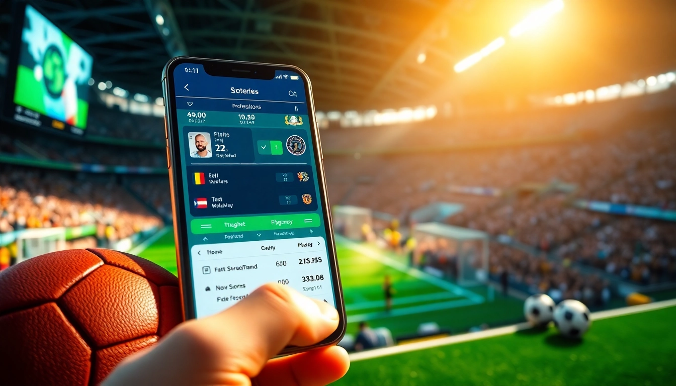 Track live football scores with the latest ผลบอลสดไทย statistics displayed on a smartphone interface.