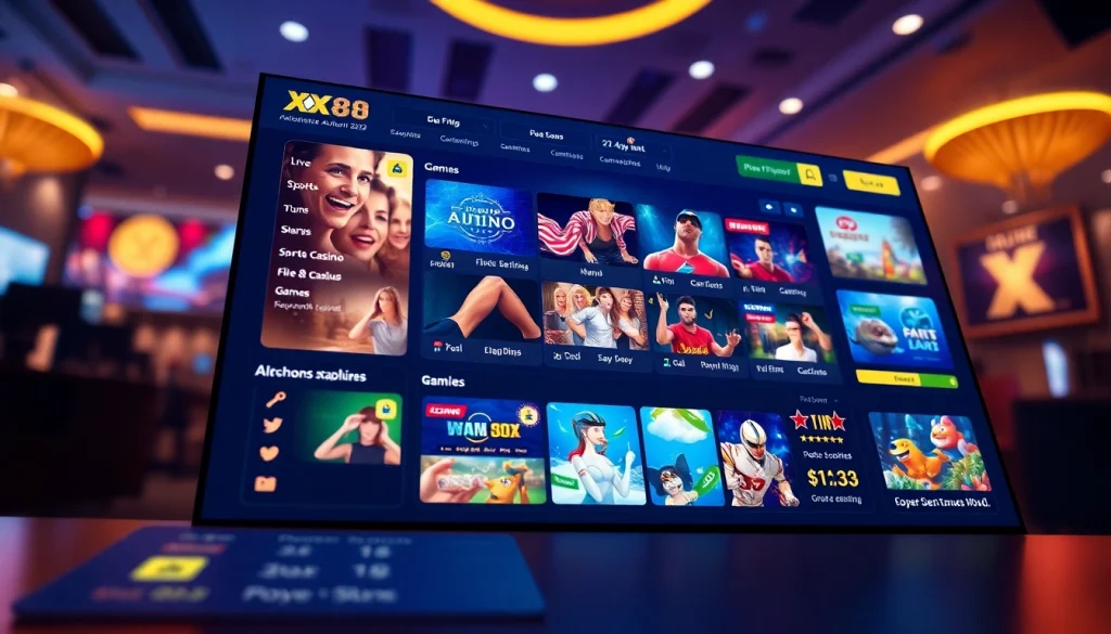 Engaging interface of Trang Chủ XX88 showcasing diverse gaming options and user-friendly design.