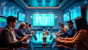 Engaging scene portraying the best sports betting sites India with modern technology and energetic atmosphere.