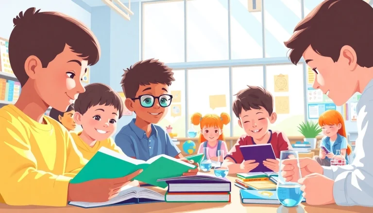 Education promotes active learning in a vibrant classroom filled with students participating in engaging activities.