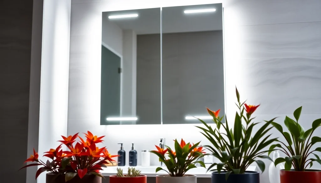 Entdecken Sie den eleganten sonni Spiegelschrank mit modernem Design und integrierter Beleuchtung.