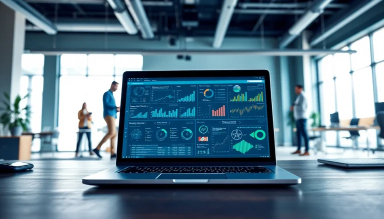 Visualize technology advancements through a modern workspace showcasing innovative devices and engaging collaboration.