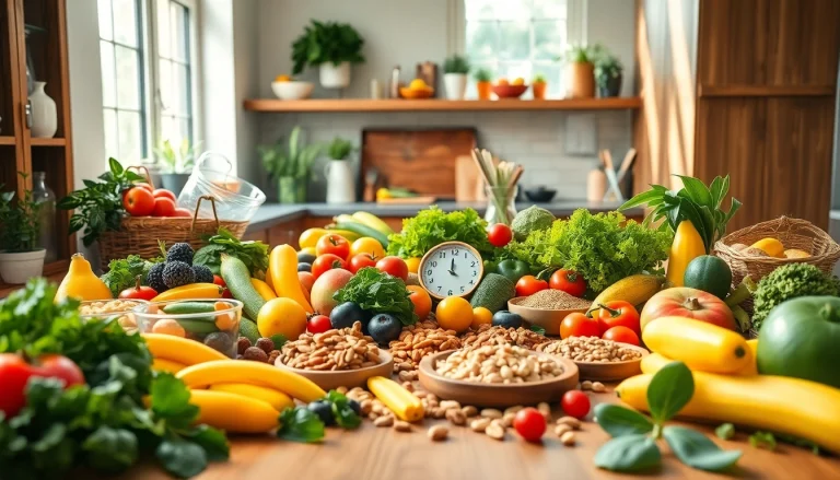 Discover how intermittent fasting leads to healthy eating with a vibrant kitchen scene.