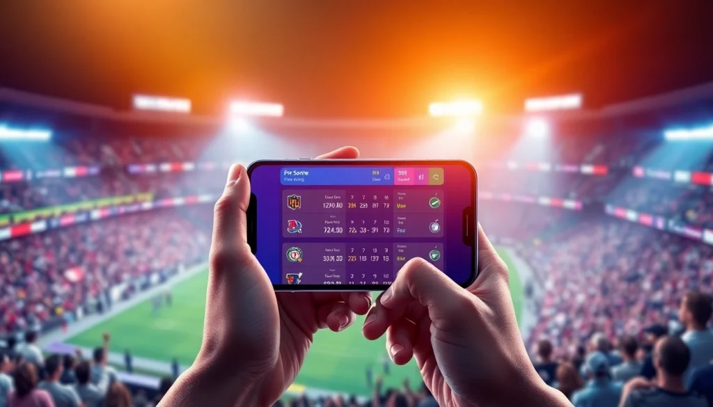 Engaging smartphone interface of sports betting apps Oklahoma with vibrant odds and logos.