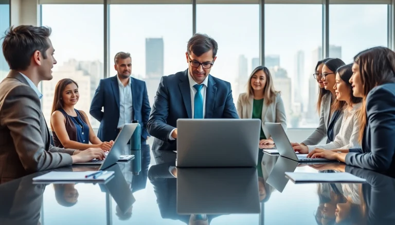 Crisis management consultant leading a collaborative strategy session in a professional setting.