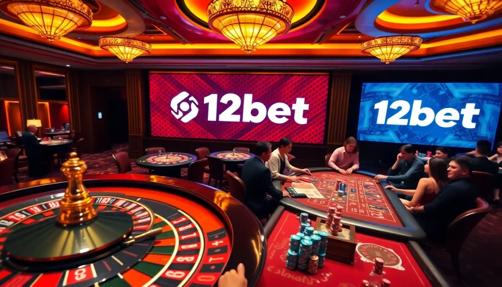 Experience thrilling gameplay at 12bet with vibrant casino tables and exciting poker action.