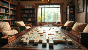 Permainan demo mahjong dengan set meja yang menarik dan desain yang rumit.