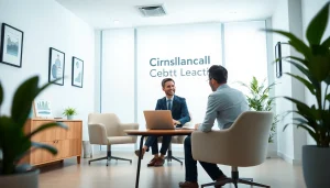 Consultazione clinica per la risoluzione dei debiti presso Clinica del Debito, ambiente d'ufficio accogliente.