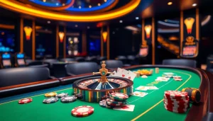 Experience the luxury of online gaming at https://nhacaita88.contact/ with vibrant casino elements like roulette and poker chips.