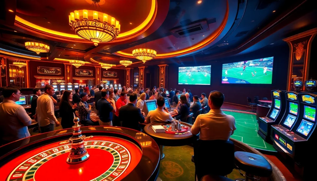Experience trực tiếp bóng đá action while betting at a luxurious casino.