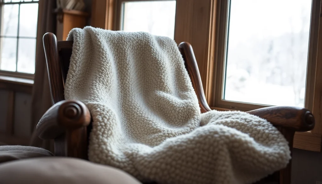 Fleece stof in een gezellige wintersetting met natuurlijke texturen