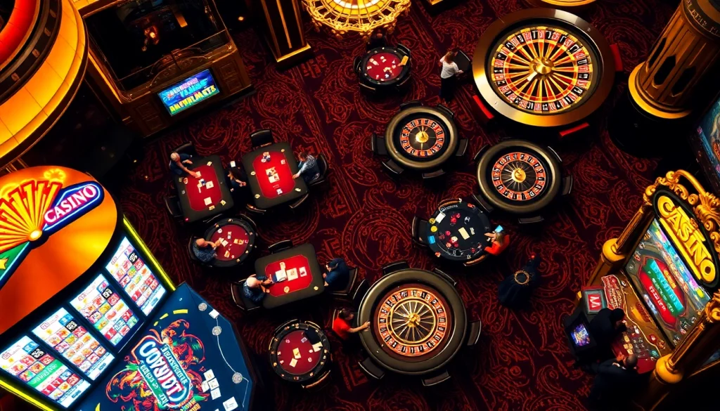 Engaged players at a vibrant casino demonstrating excitement with chips and cards - Nếu như vậy bám vào đây.