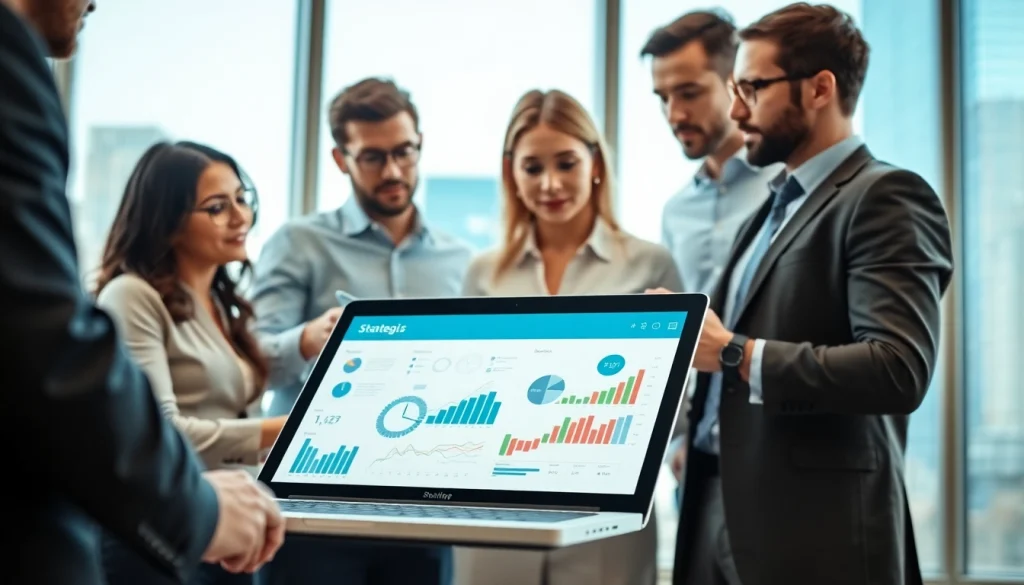 Implementing Strategy Capture Management strategies in a collaborative office environment, showcasing teamwork.