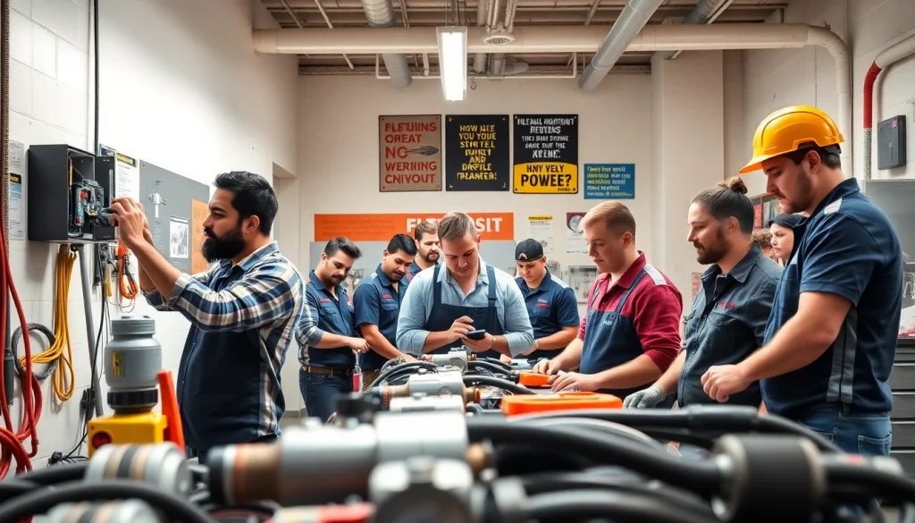 Hands-on learning in trade schools in Southern California featuring students training in various vocational skills.