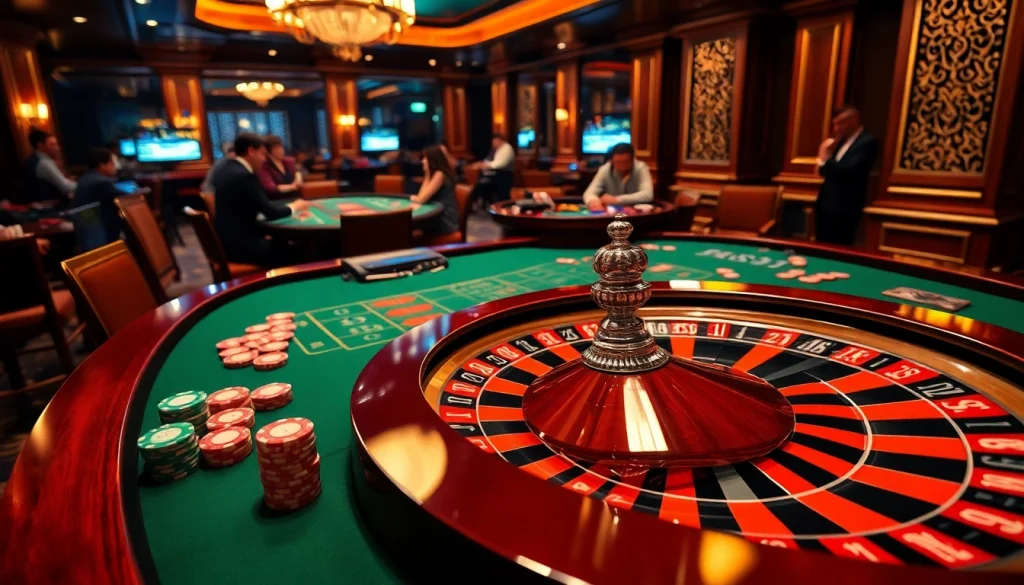 Experience the thrilling excitement of qq88 to at a luxurious casino table with poker chips and roulette.