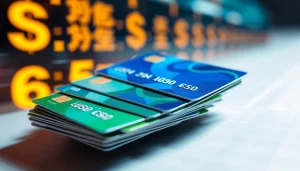 카드깡 관련된 신용카드의 역동적인 이미지.