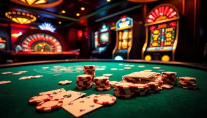 Experience the thrill of gambling at 7mcn with a luxurious casino poker setup.