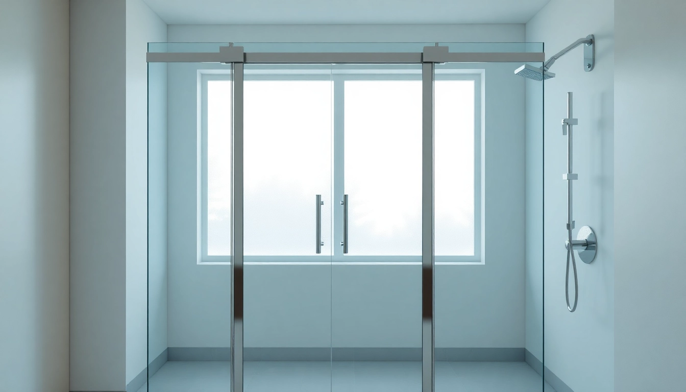 Showcasing elegant sunney shower doors in a bright modern bathroom setting.