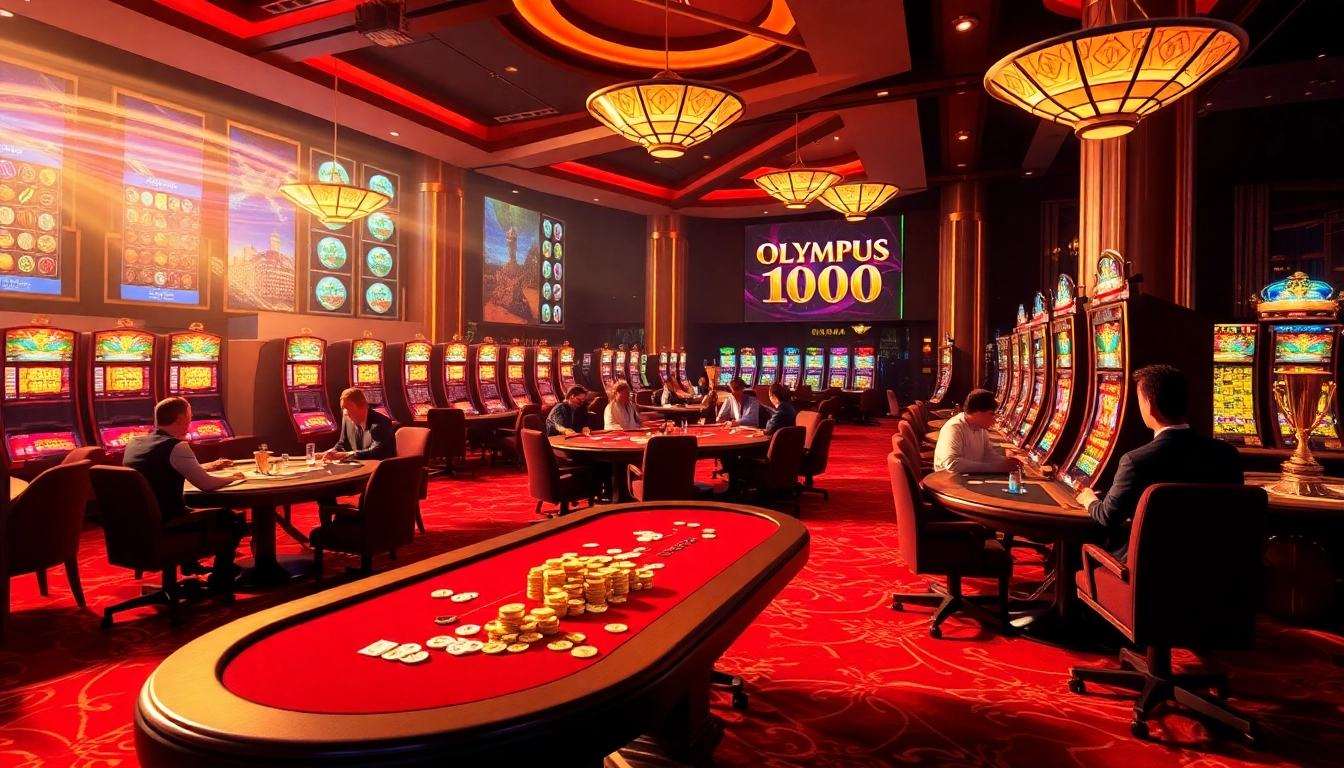 Putar gulungan di slot Olympus 1000 di tengah kegembiraan kasino yang hidup dan kemewahan.