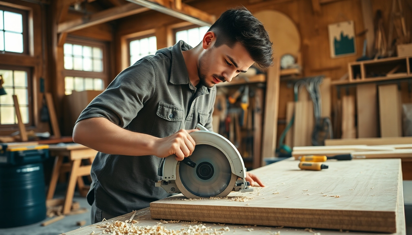 Engaged carpentry apprentice near tools in a workshop environment illustrating Carpentry Apprenticeship Near Me