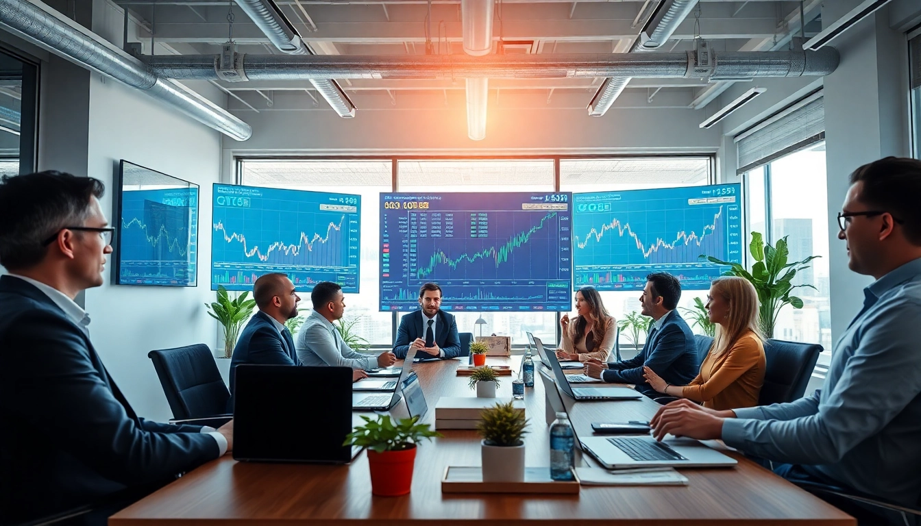 Analyze ai stocks to buy in a dynamic digital business meeting.