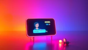 Engaging NSFW AI chat interface with a friendly animated character.