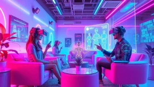 Dynamic interaction with free nsfw ai chatbots in a futuristic VR setting.