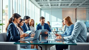 在现代办公环境中使用 WPS官网进行协作的专业人士。