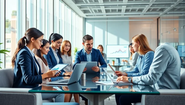 在现代办公环境中使用 WPS官网进行协作的专业人士。