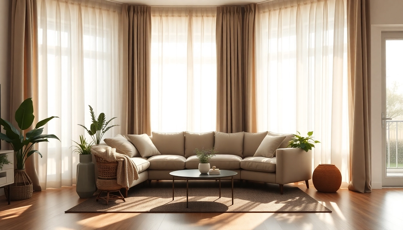 Verduisterende gordijnen die een stijlvolle uitstraling bieden in een woonkamer