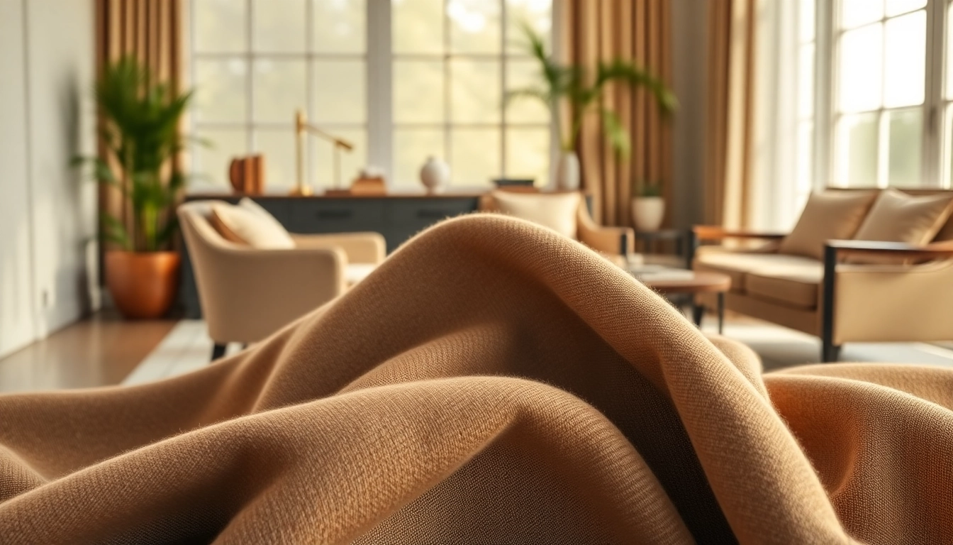 Punta di roma stof in rich textures showcased in a cozy interior setting.