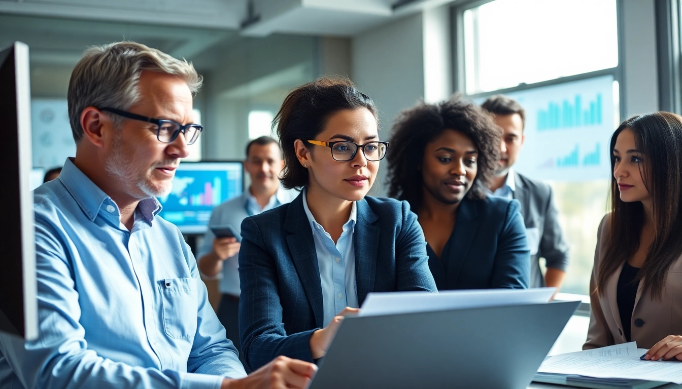 Crisis management consultant collaborating with a diverse team to tackle challenges.