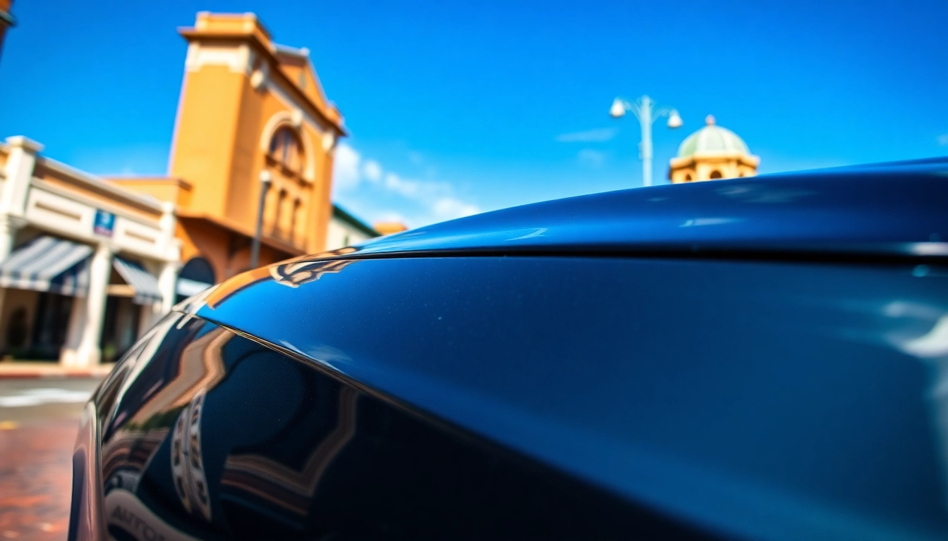 Experience top-notch car detailing Chattanooga, showcasing a sparkling vehicle against a vibrant backdrop.