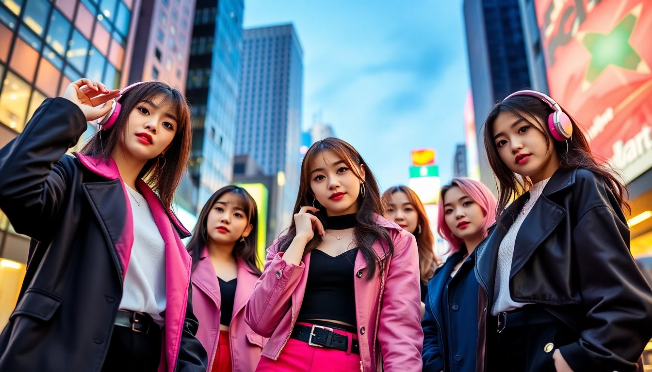 blackpink members in an urban setting, showcasing their unique styles and musical presence.