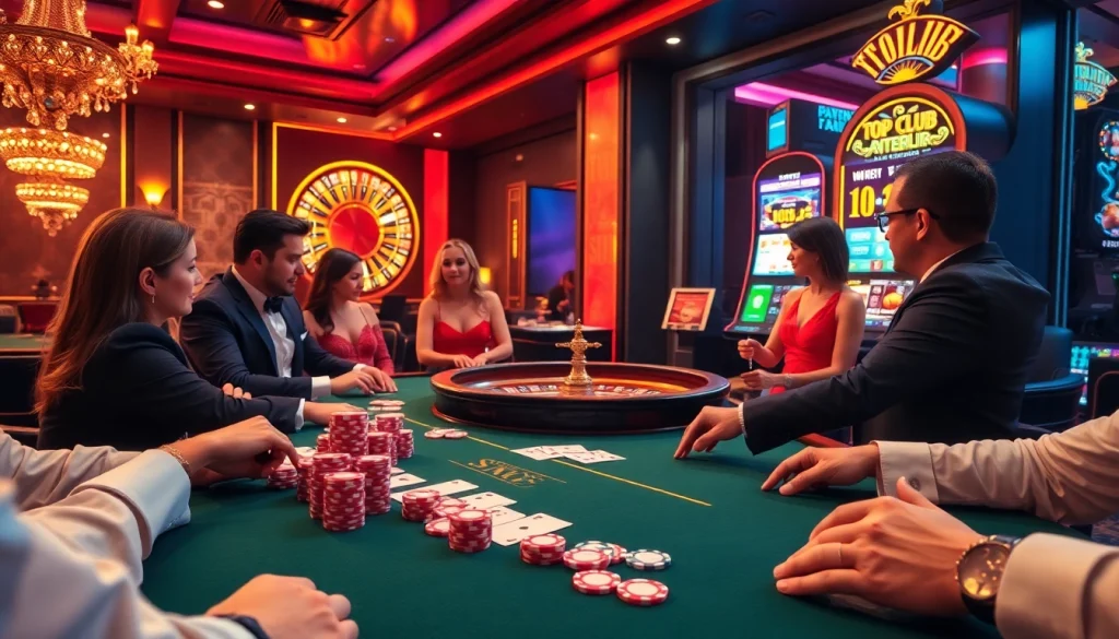 Experience the thrill of the top club with vibrant casino action and luxury betting tables.