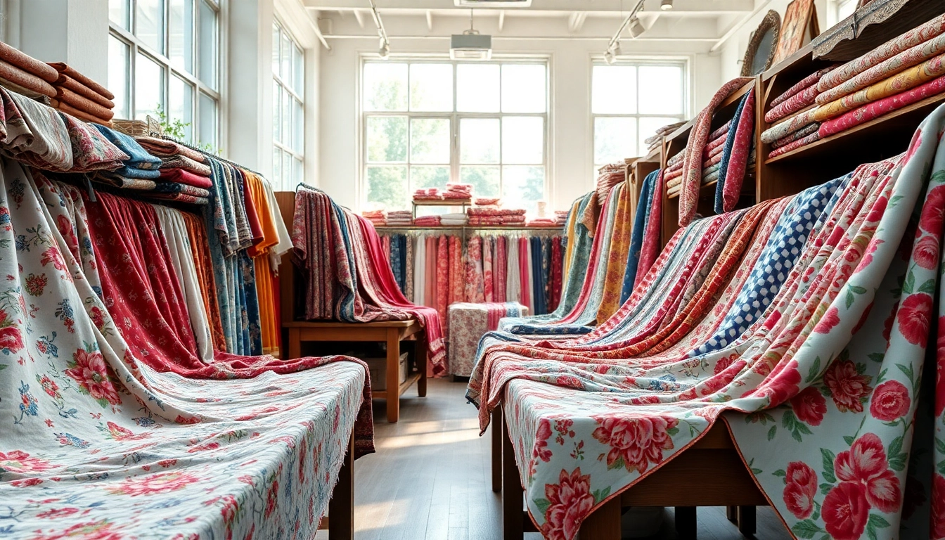 Koop dames stoffen online met kleurrijke, veelzijdige textiel in een uitnodigende stofwinkel.