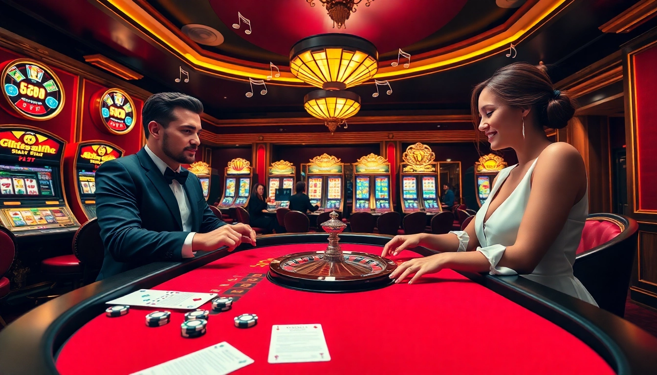 Vivez l'excitation du casino en ligne France avec des joueurs engagés à une table de roulette.