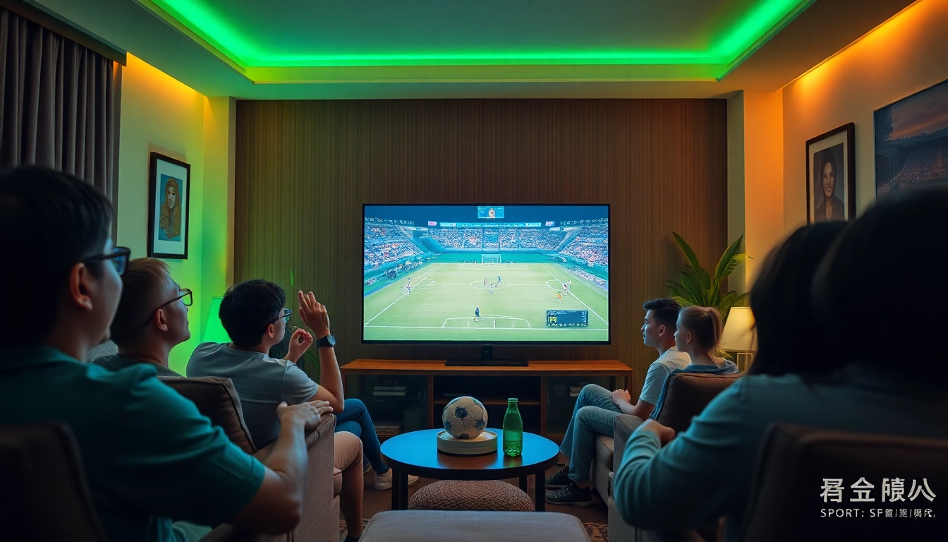 Live sports streaming experience with 토토스토리 engaging viewers in a vibrant living room.