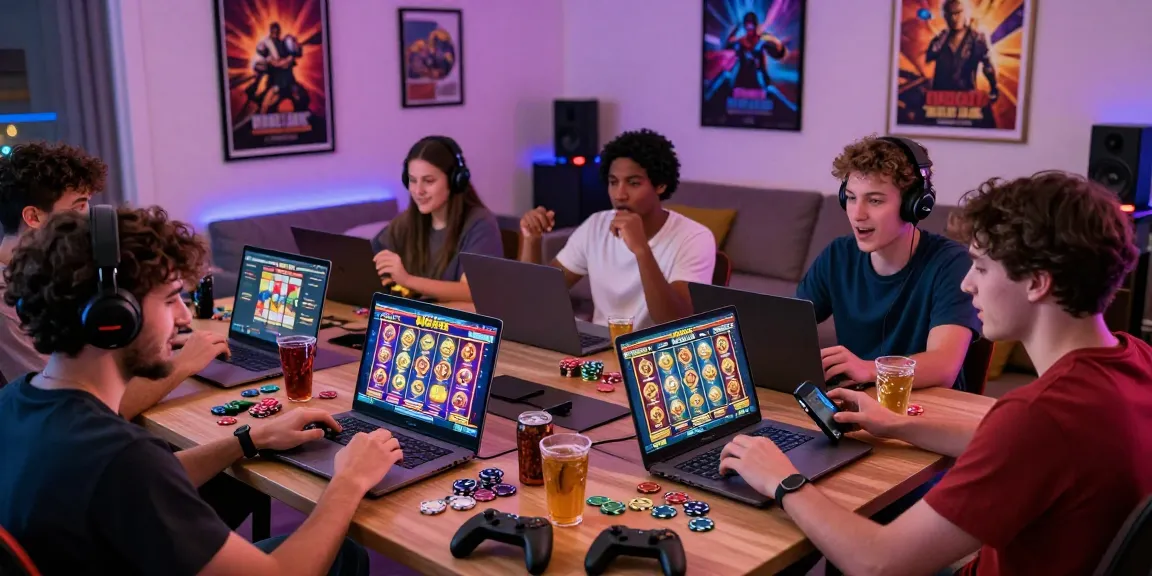 Players enjoying Bonus Buy Slots at home on https://aboutderbyshire.co.uk, showcasing excitement and vibrant gaming atmosphere.
