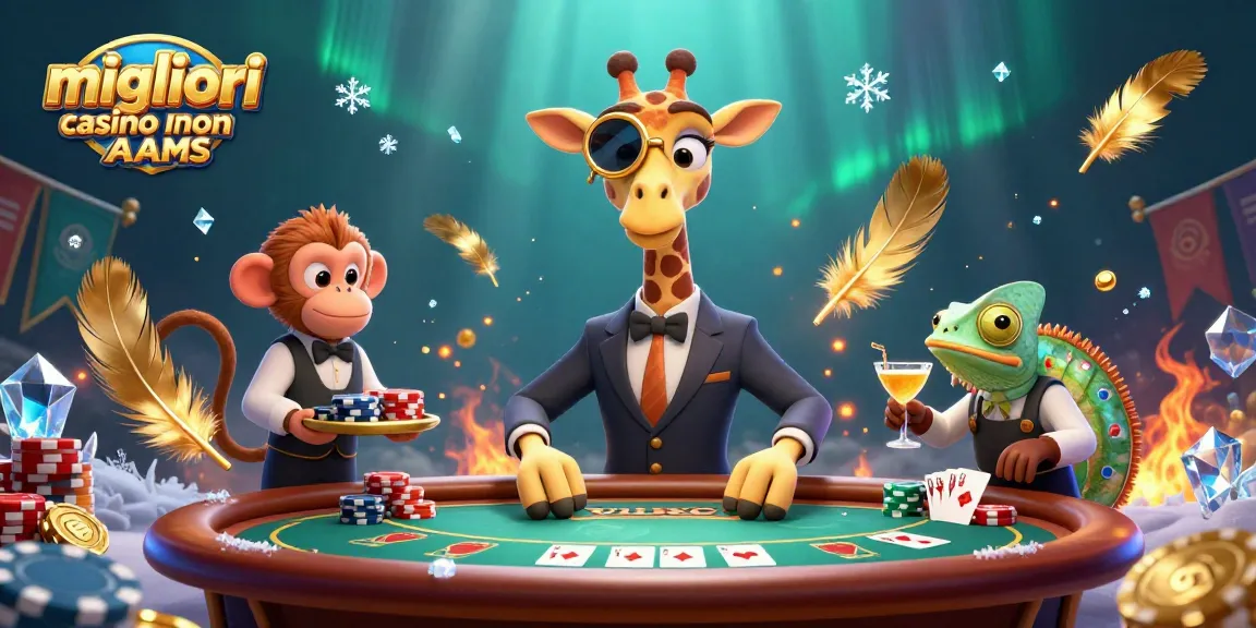 Gioca nei migliori casino non AAMS, divertiti con il giraffa alto giocatore e i suoi amici ai tavoli da poker.